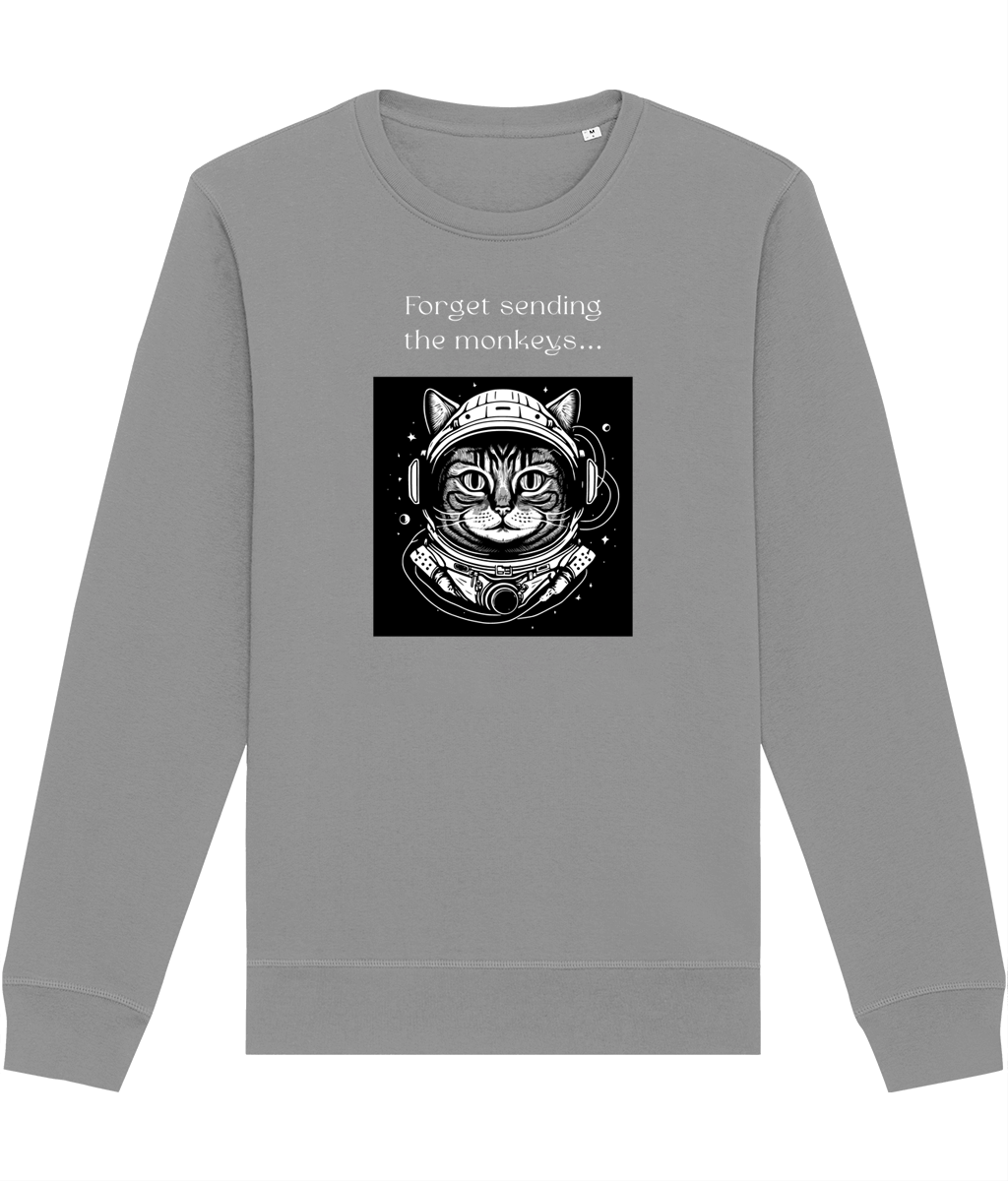 Organic Cotton 'Cat Astronaut' Funny Cat Sweatshirt - Cat Sweatshirt