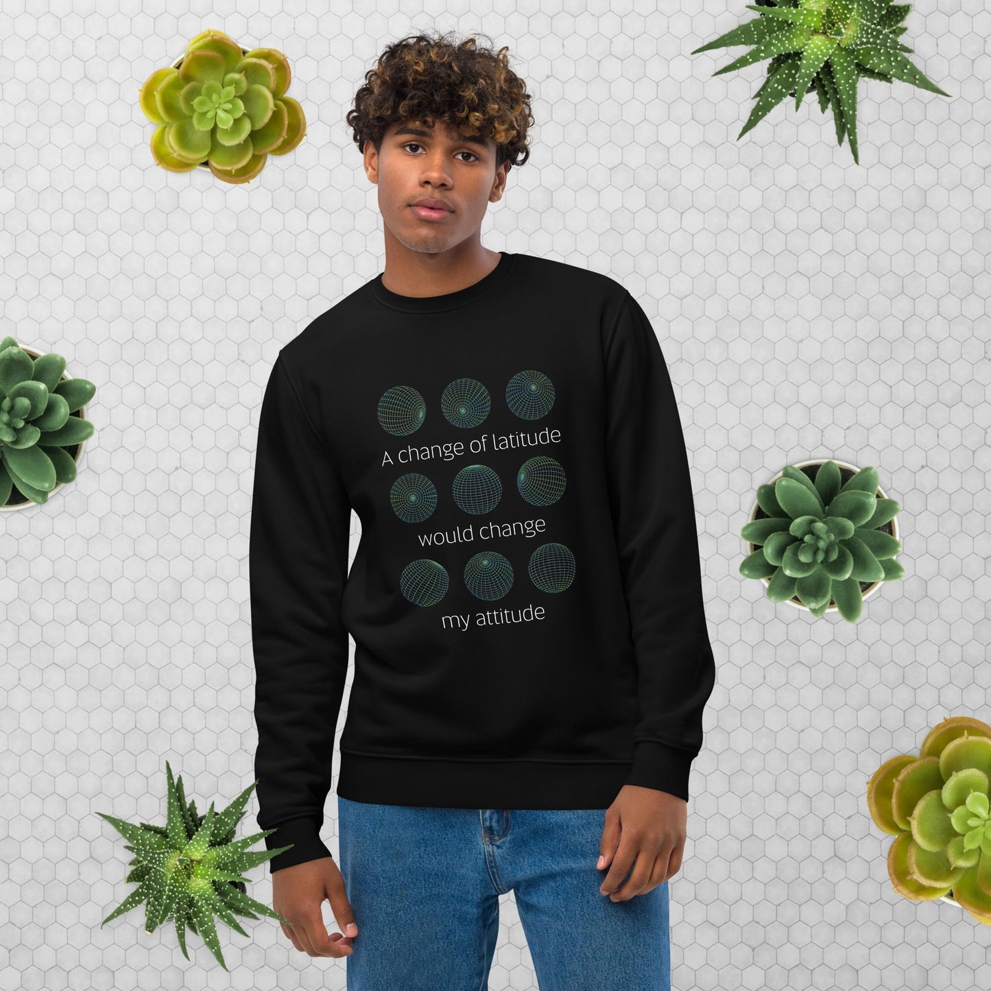 Adventure 'Change Of Latitude' Organic Cotton Sweatshirt - Earth Sweatshirt