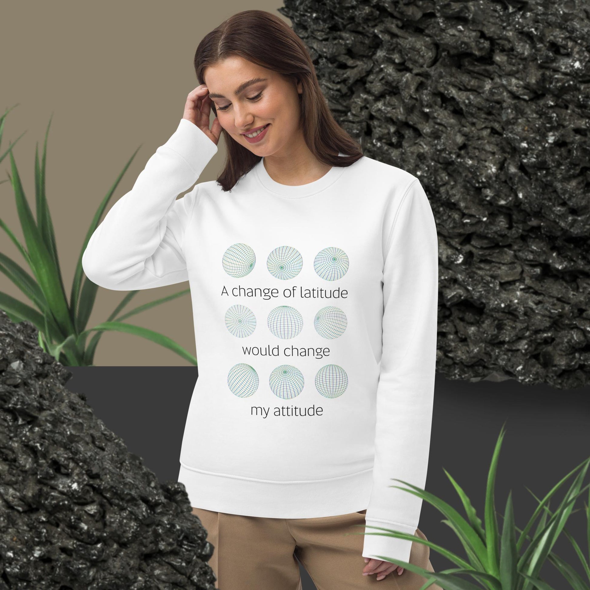 Adventure 'Change Of Latitude' Organic Cotton Sweatshirt - Earth Sweatshirt