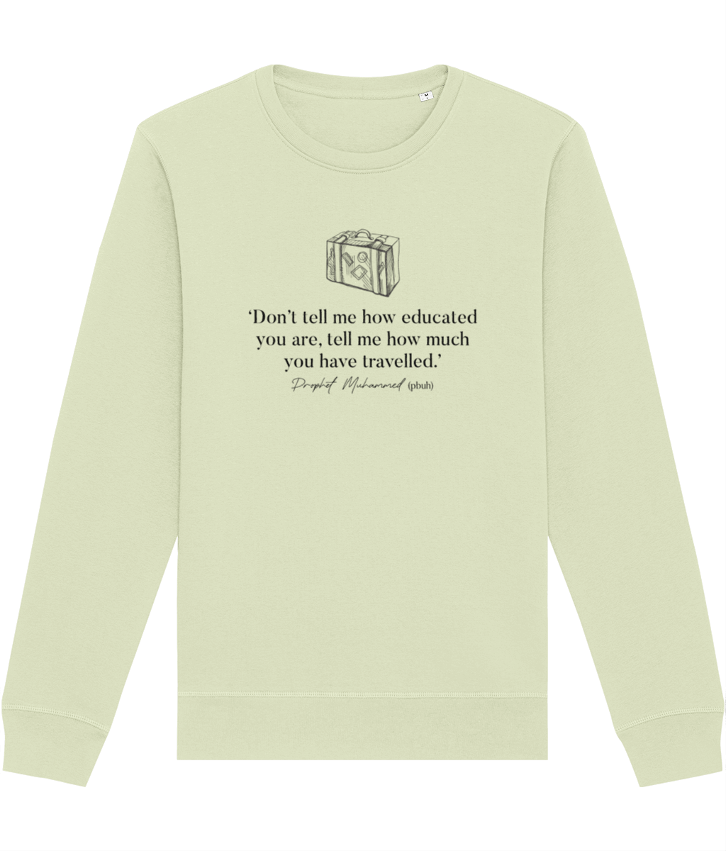 Adventure 'Well-Travelled' Organic Cotton Sweatshirt - Fun Sweatshirt