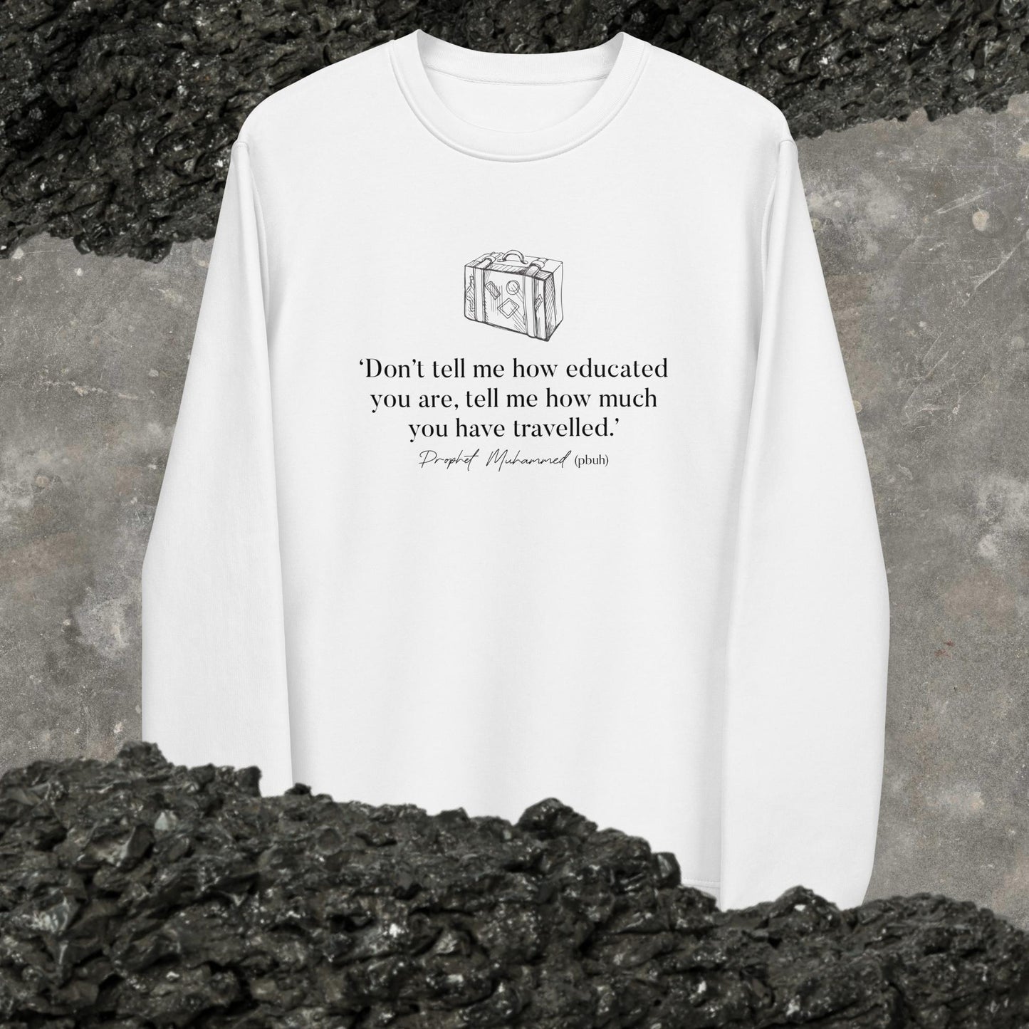 Adventure 'Well-Travelled' Organic Cotton Sweatshirt - Fun Sweatshirt