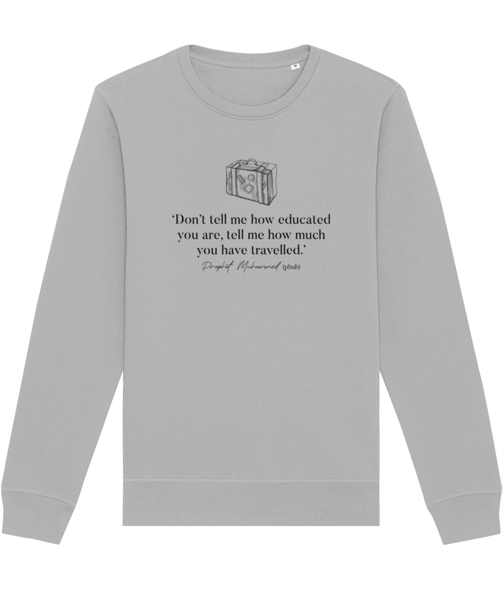 Adventure 'Well-Travelled' Organic Cotton Sweatshirt - Fun Sweatshirt