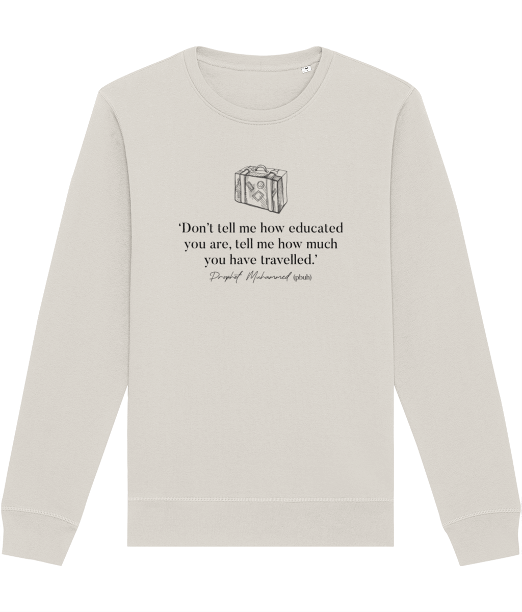 Adventure 'Well-Travelled' Organic Cotton Sweatshirt - Fun Sweatshirt