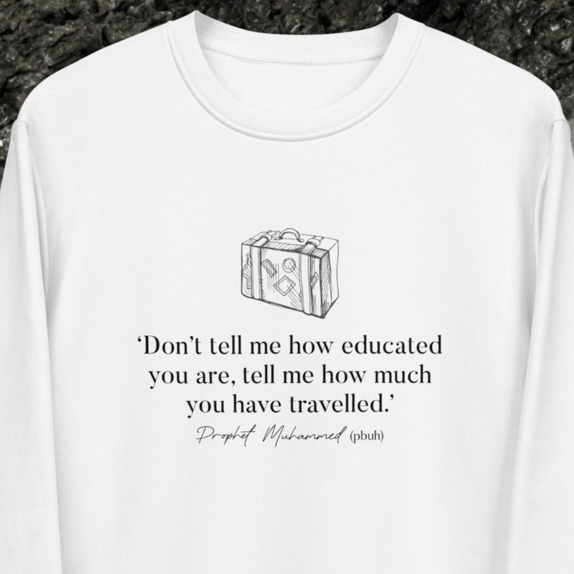 Adventure 'Well-Travelled' Organic Cotton Sweatshirt - Fun Sweatshirt