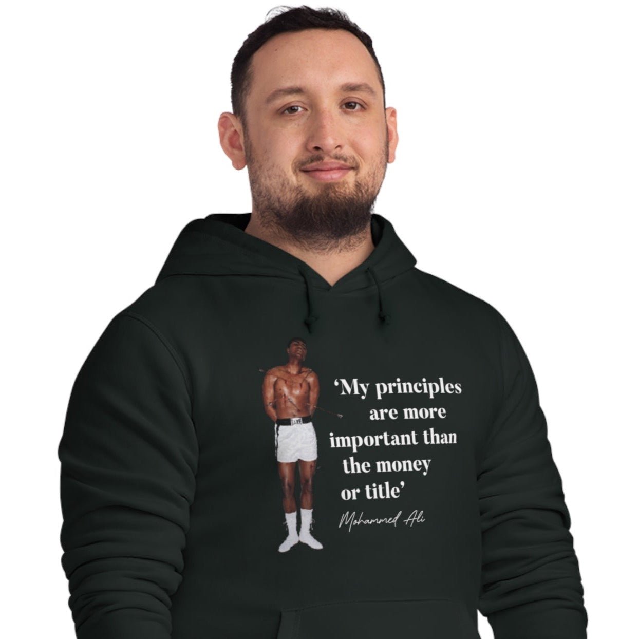 Boxing 'Rising Above' Ali Organic Cotton Hoodie - Cool Hoodie