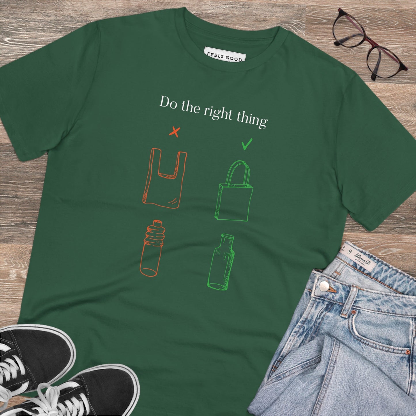 Climate Change 'No Plastic' Organic Cotton T-shirt - Do The Right Thing