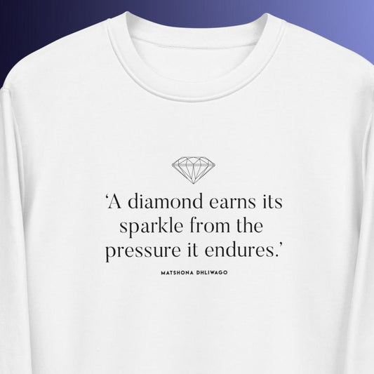 Contemporary 'Diamond's Sparkle' Organic Cotton Sweatshirt - Diamond Sweatshirt