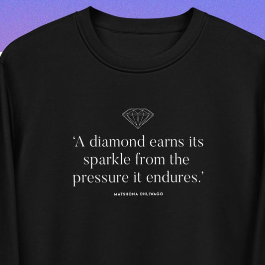 Contemporary 'Diamond's Sparkle' Organic Cotton Sweatshirt - Diamond Sweatshirt