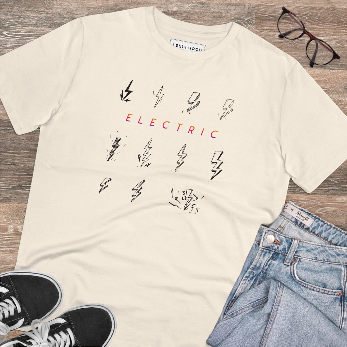 Contemporary 'Electric' Organic Cotton T-shirt - Electric Tshirt