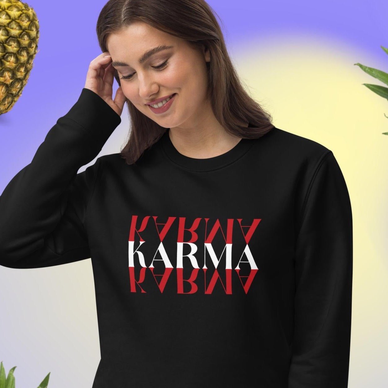 Contemporary 'Karma Karma Karma' Organic Cotton Sweatshirt - Karma