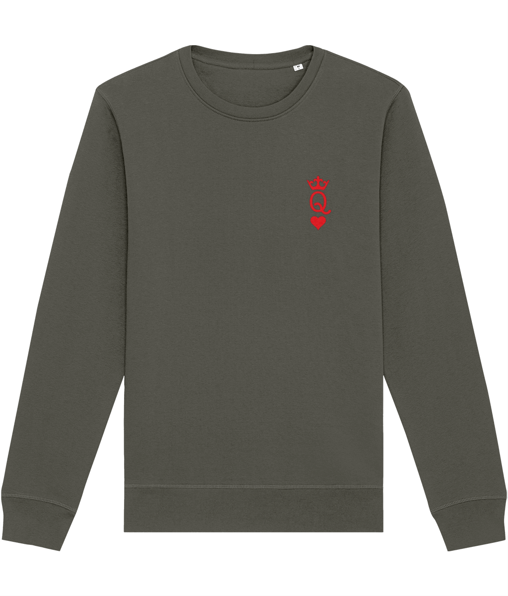 Contemporary 'Queen Of Hearts' Organic Cotton Sweatshirt - Playing Cards Sweatshirt