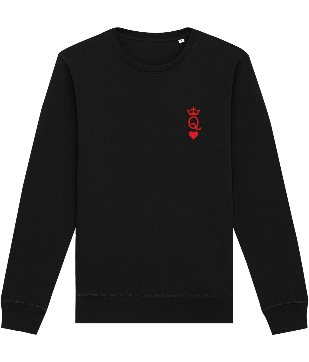 Contemporary 'Queen Of Hearts' Organic Cotton Sweatshirt - Playing Cards Sweatshirt