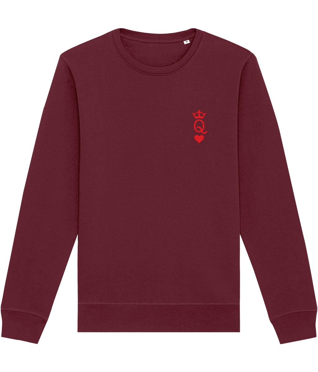 Contemporary 'Queen Of Hearts' Organic Cotton Sweatshirt - Playing Cards Sweatshirt