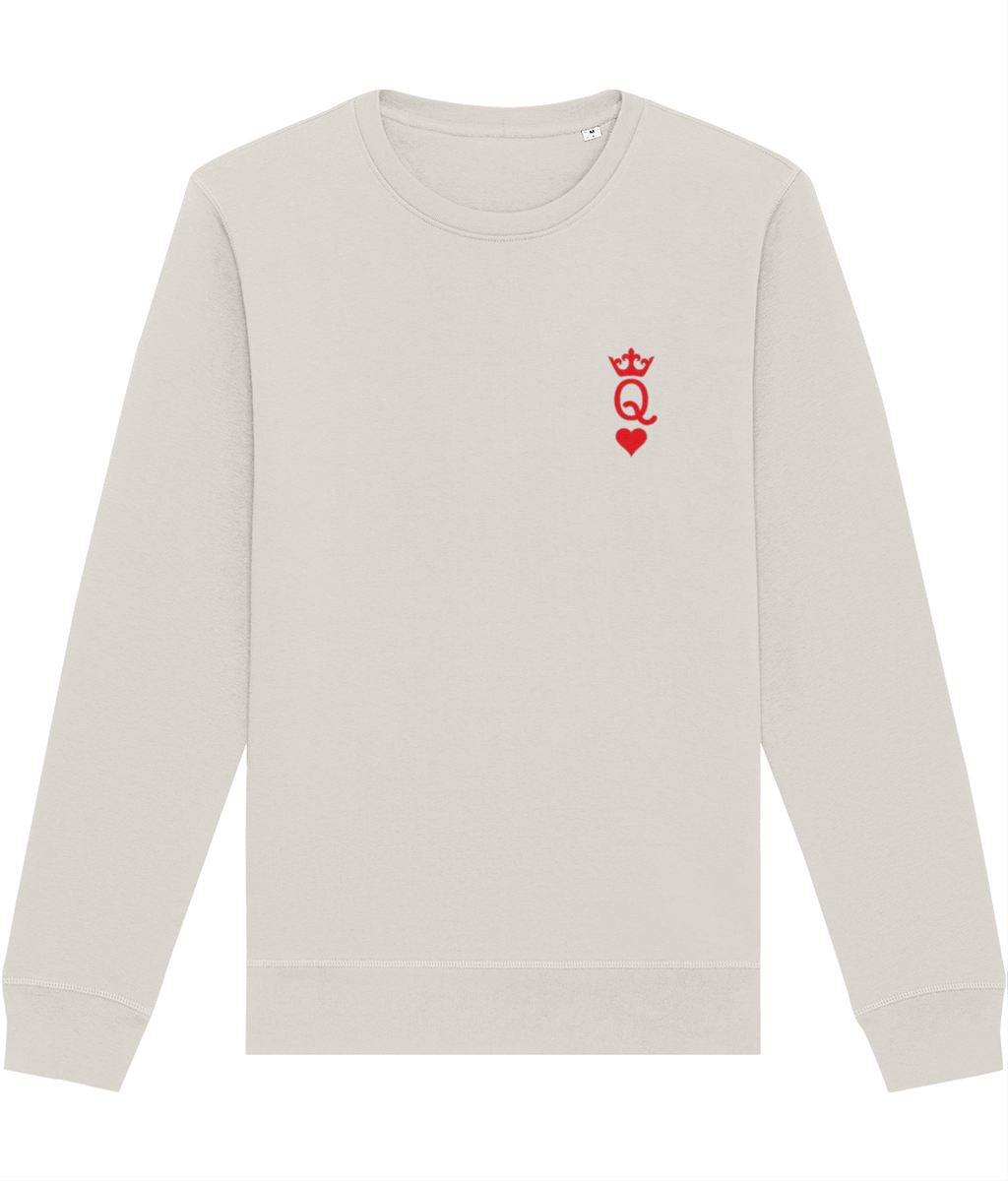 Contemporary 'Queen Of Hearts' Organic Cotton Sweatshirt - Playing Cards Sweatshirt