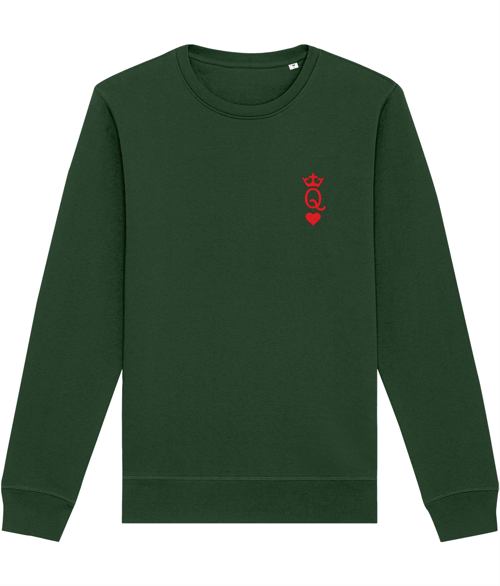 Contemporary 'Queen Of Hearts' Organic Cotton Sweatshirt - Playing Cards Sweatshirt