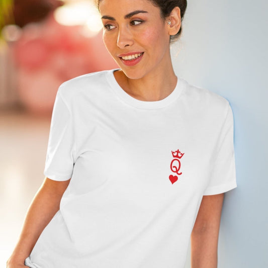 Contemporary 'Queen Of Hearts' Organic Cotton T-shirt - Fun Tshirt