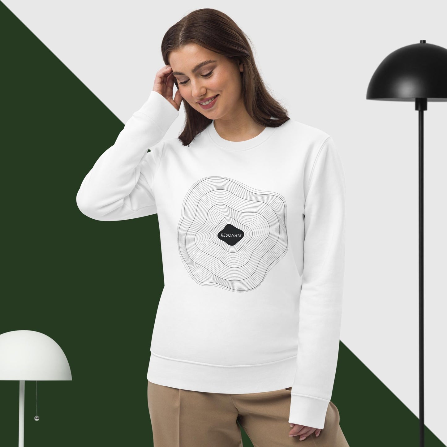 Contemporary 'Resonate' Organic Cotton Sweatshirt - Positive Sweatshirt