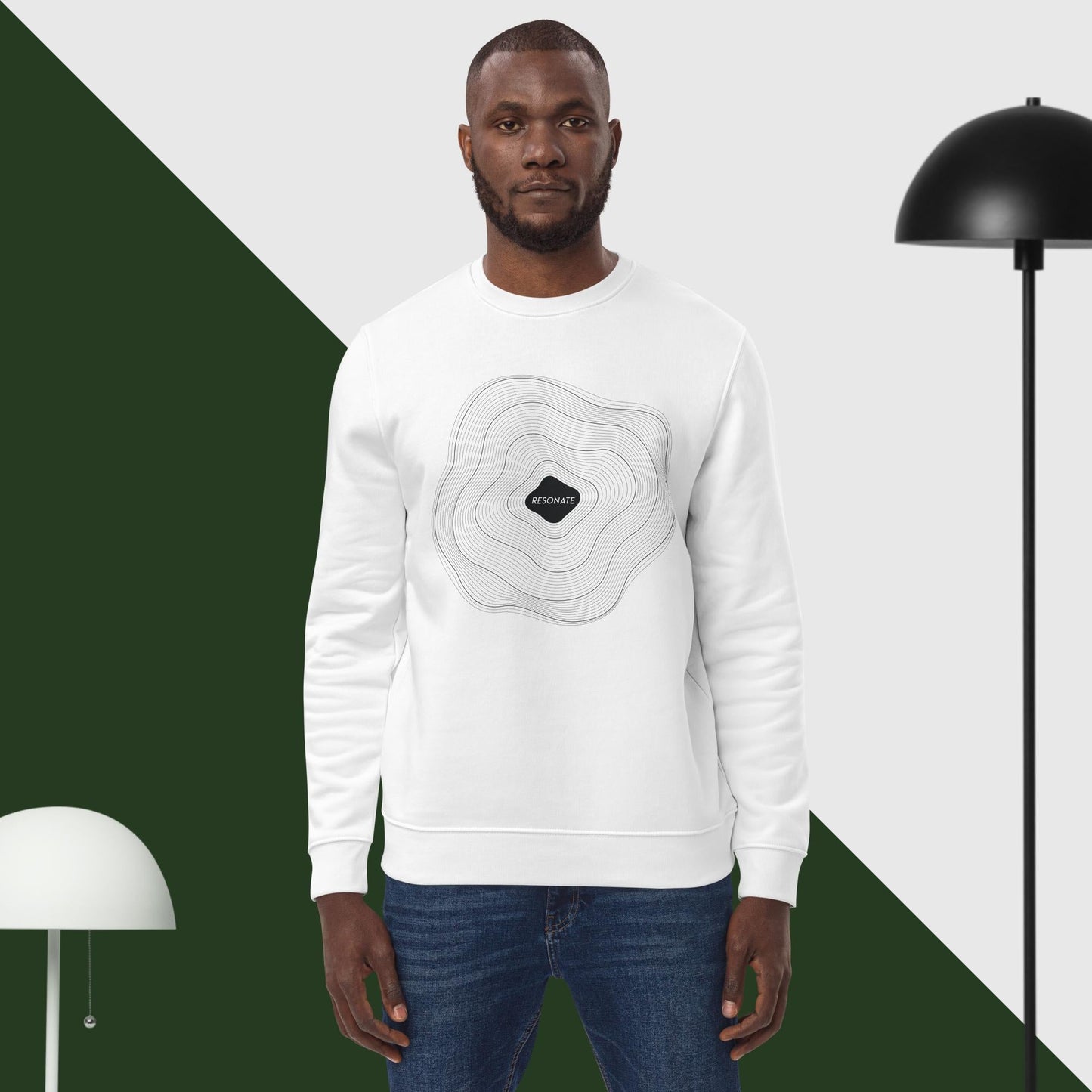 Contemporary 'Resonate' Organic Cotton Sweatshirt - Positive Sweatshirt