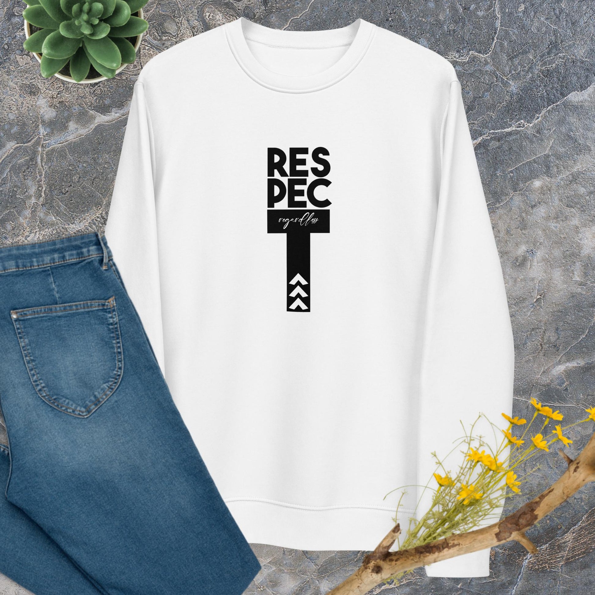 Contemporary 'Respect Regardless' Organic Cotton Sweatshirt - Equality Sweatshirt