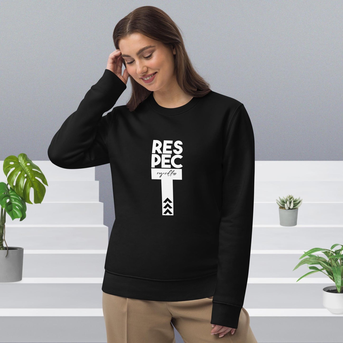 Contemporary 'Respect Regardless' Organic Cotton Sweatshirt - Equality Sweatshirt