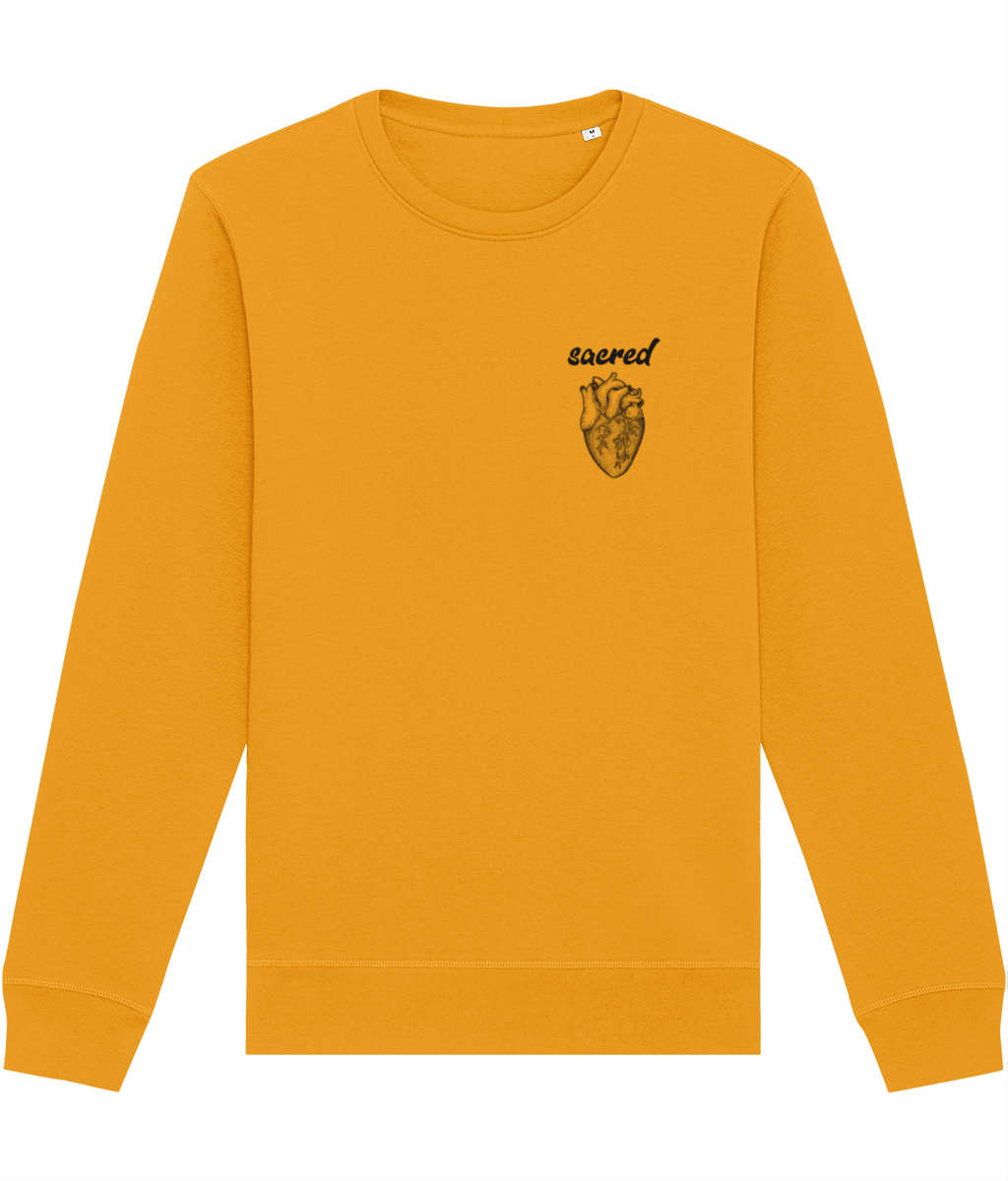 Contemporary 'Sacred Heart' Organic Cotton Sweatshirt - Heart Sweatshirt