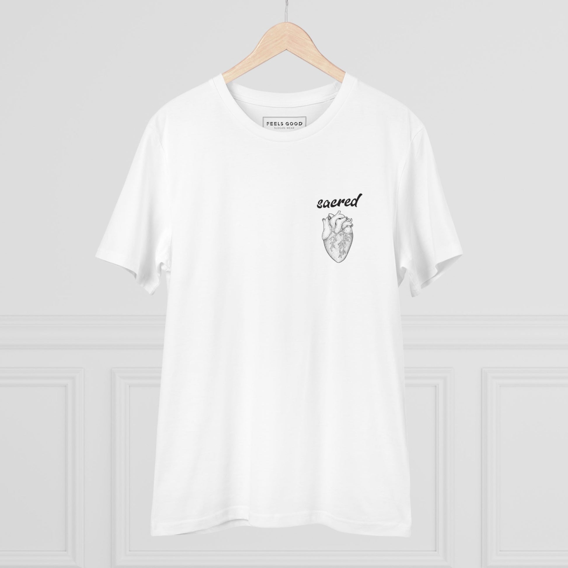 Contemporary 'Sacred Heart' Organic Cotton T-shirt - Fun Tshirt