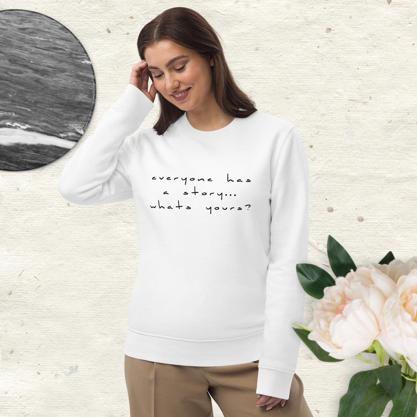 Contemporary 'Tell Your Story' Organic Cotton Sweatshirt - Narrative