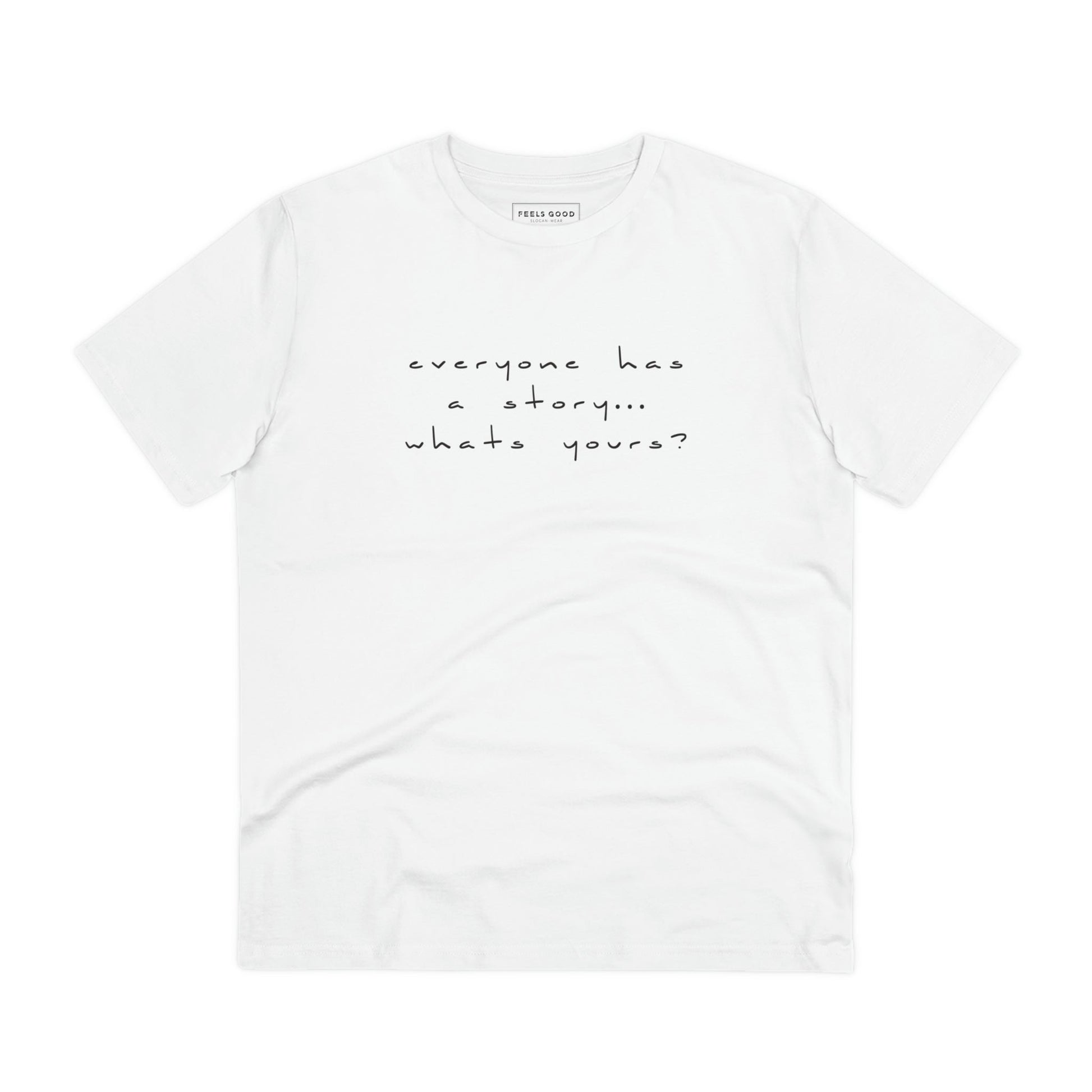 Contemporary 'Tell Your Story' Organic Cotton T-shirt - Fun Tshirt