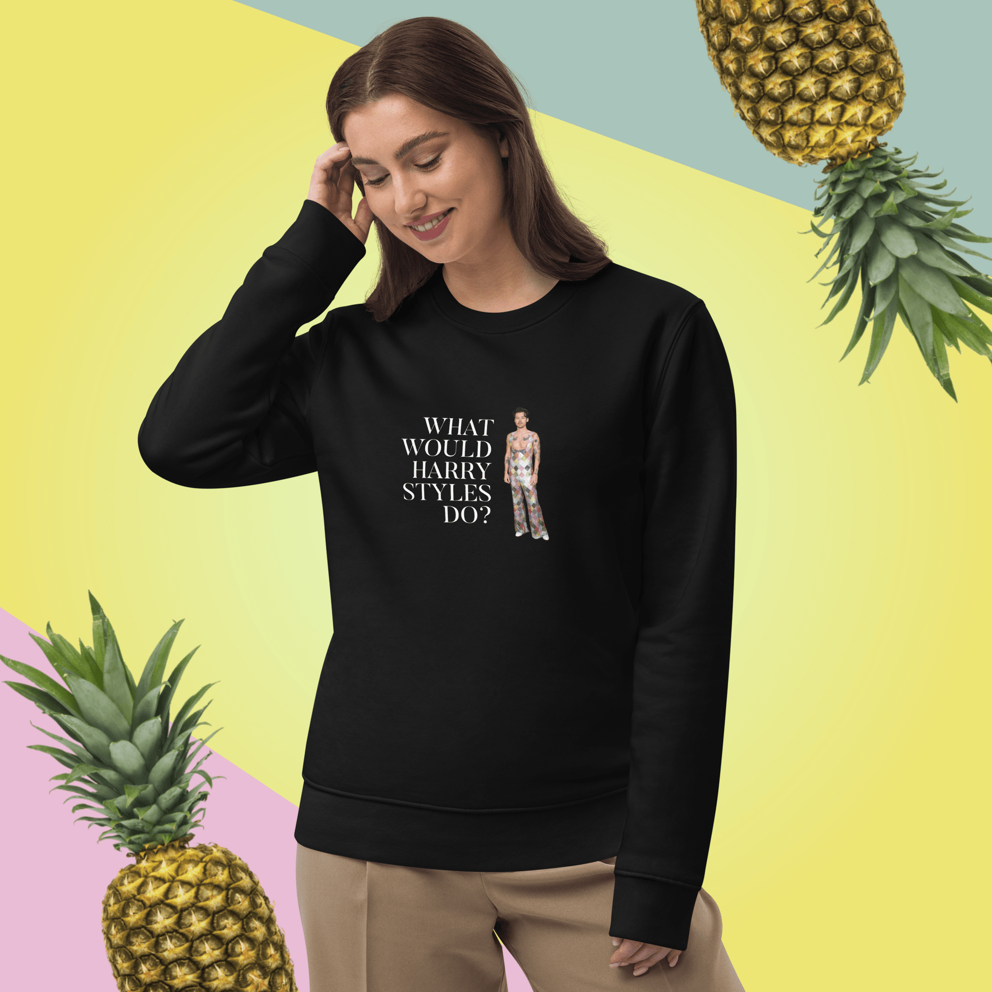 Contemporary 'What Would Harry Styles Do?' Organic Cotton Sweatshirt - Fun Sweatshirt