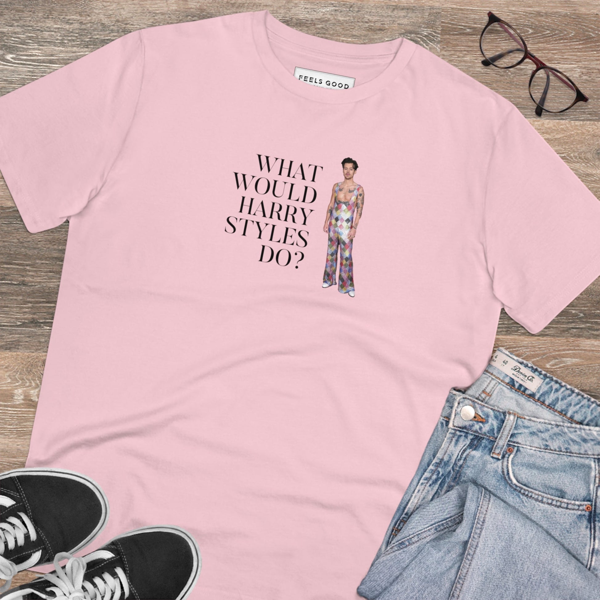 Contemporary 'What Would Harry Styles Do?' Organic Cotton T-shirt - Eco Tshirt