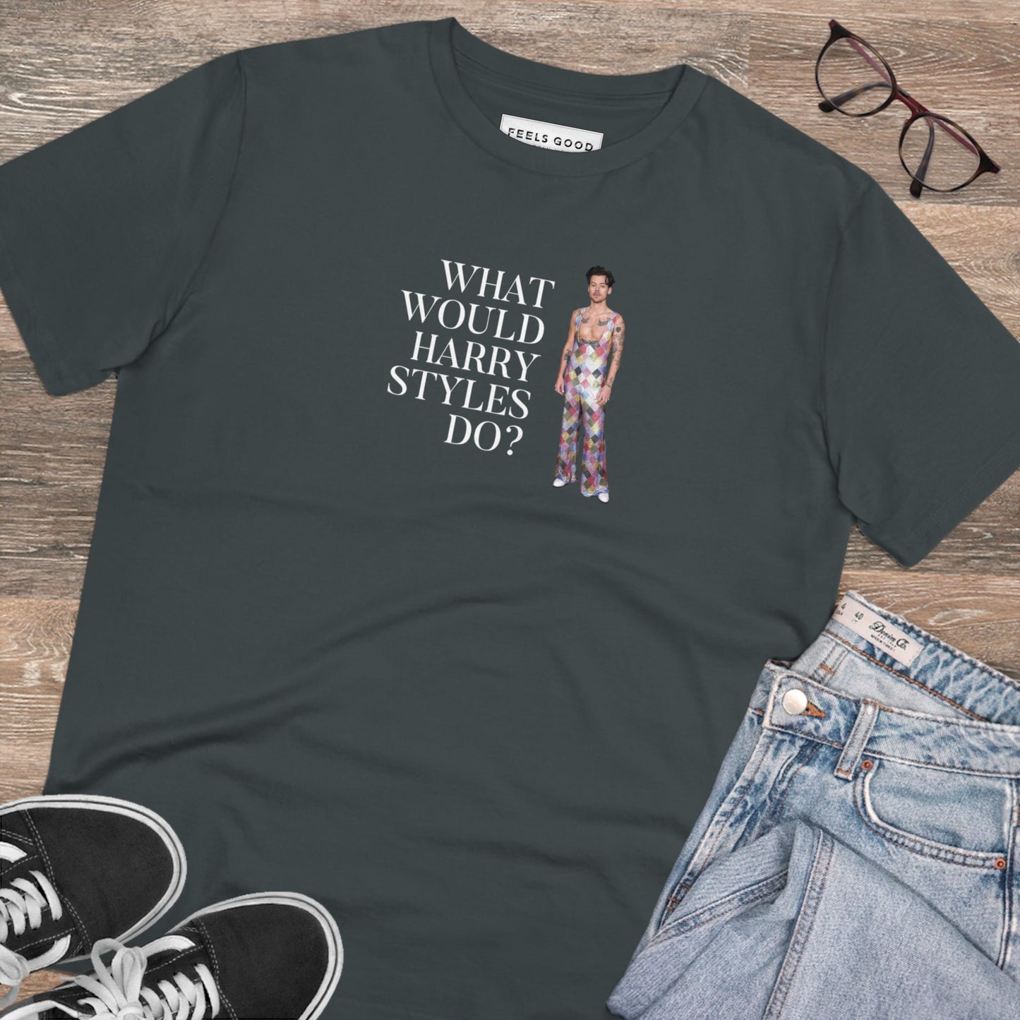 Contemporary 'What Would Harry Styles Do?' Organic Cotton T-shirt - Eco Tshirt