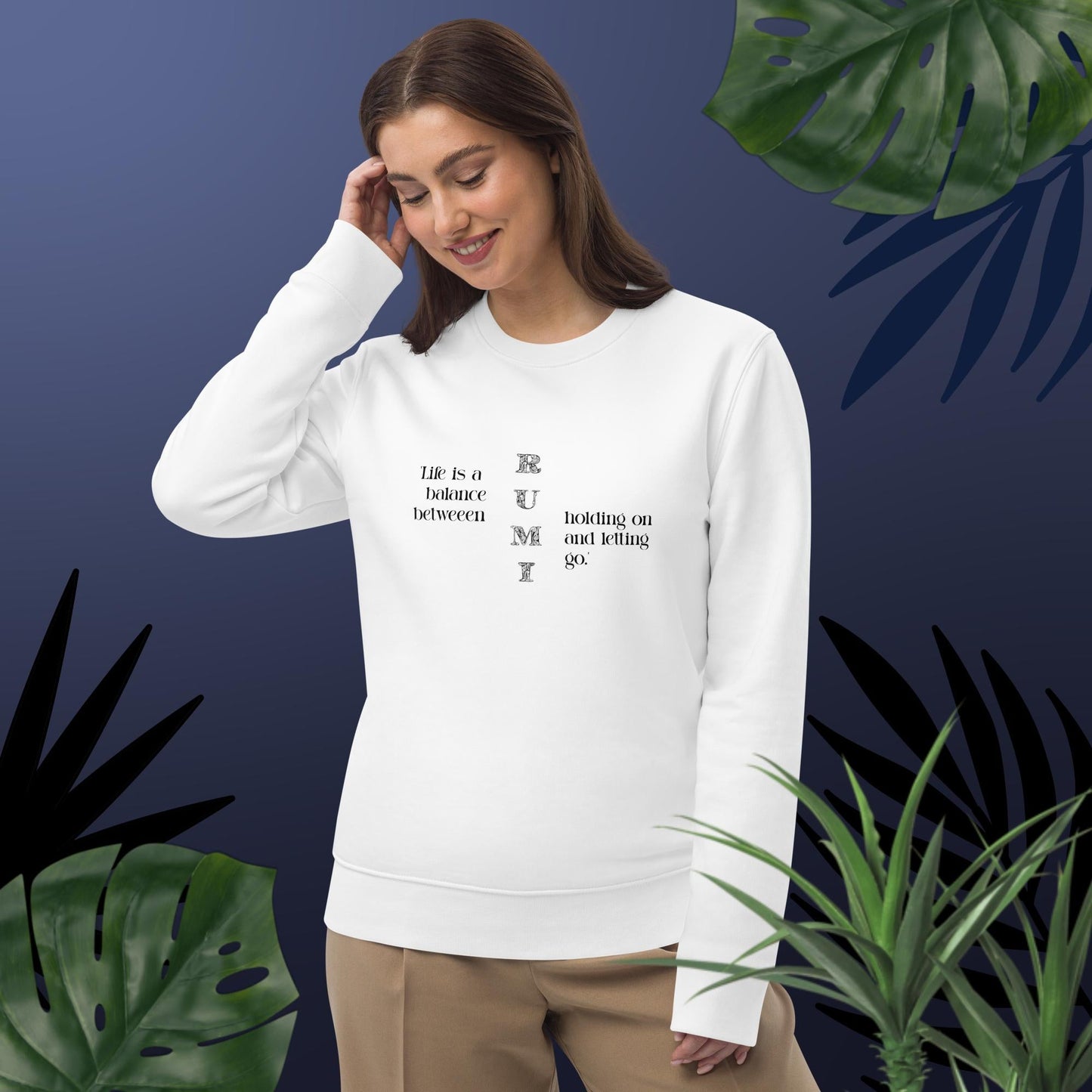 Famous Quotes 'Balance' Rumi Organic Cotton Sweatshirt - Quotation Sweatshirt