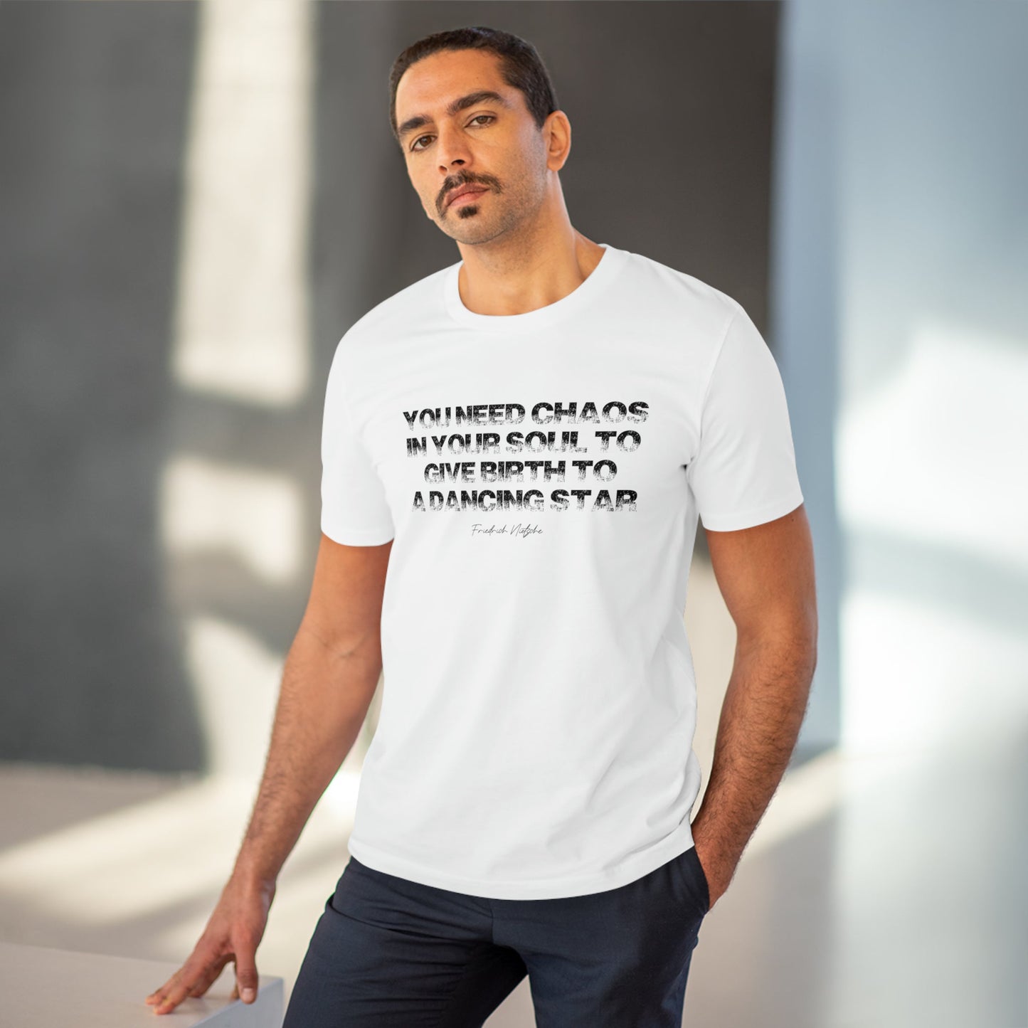 Famous Quotes 'Chaos In Your Soul' Nietsche Organic Cotton T-shirt - Eco Tee