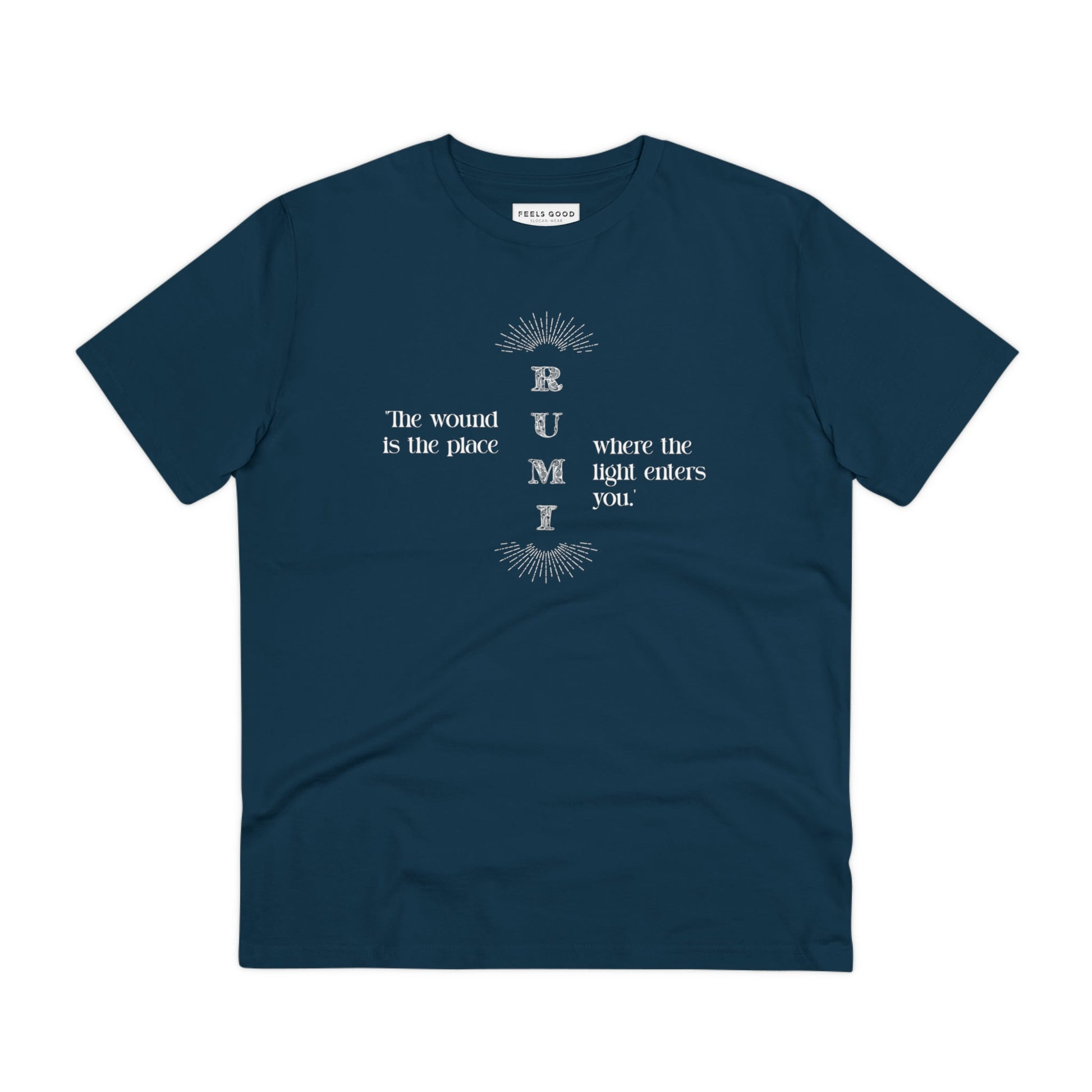 Famous Quotes 'Light Entering' Rumi Organic Cotton T-shirt - Famous Quote Tee