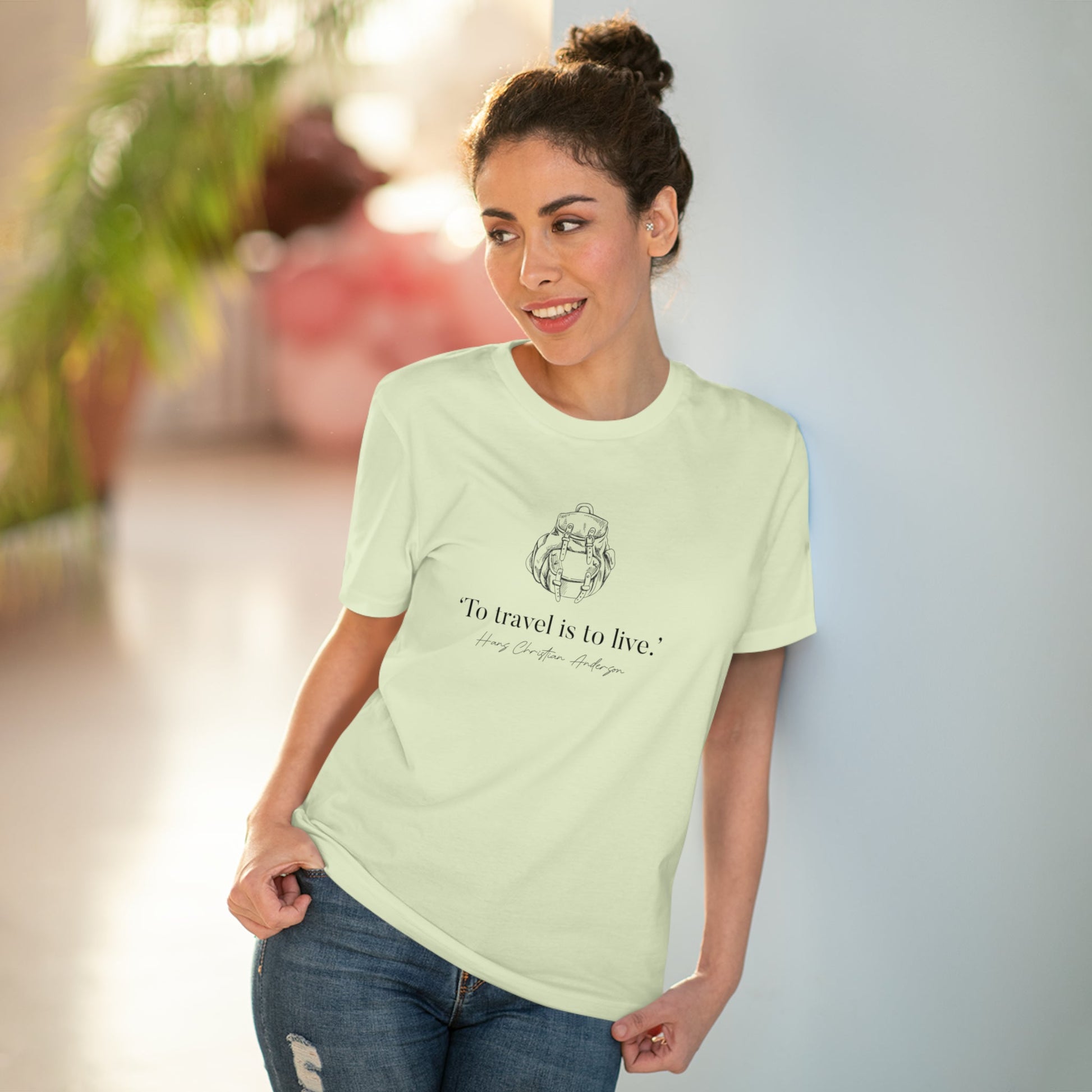 Famous Quotes 'Live To Travel' Hans Christian Organic Cotton T-shirt - Earth Tshirt