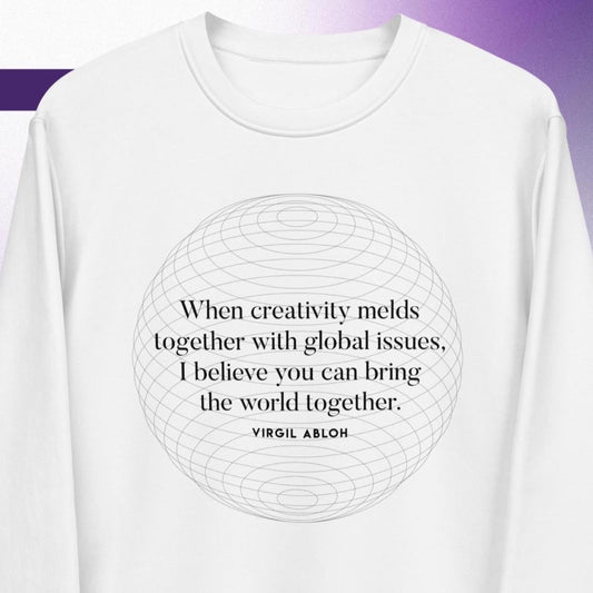 Famous Quotes 'One World' Virgil Organic Cotton Sweatshirt - Fashion Sweatshirt