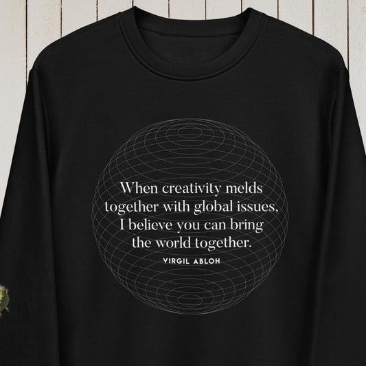 Famous Quotes 'One World' Virgil Organic Cotton Sweatshirt - Fashion Sweatshirt