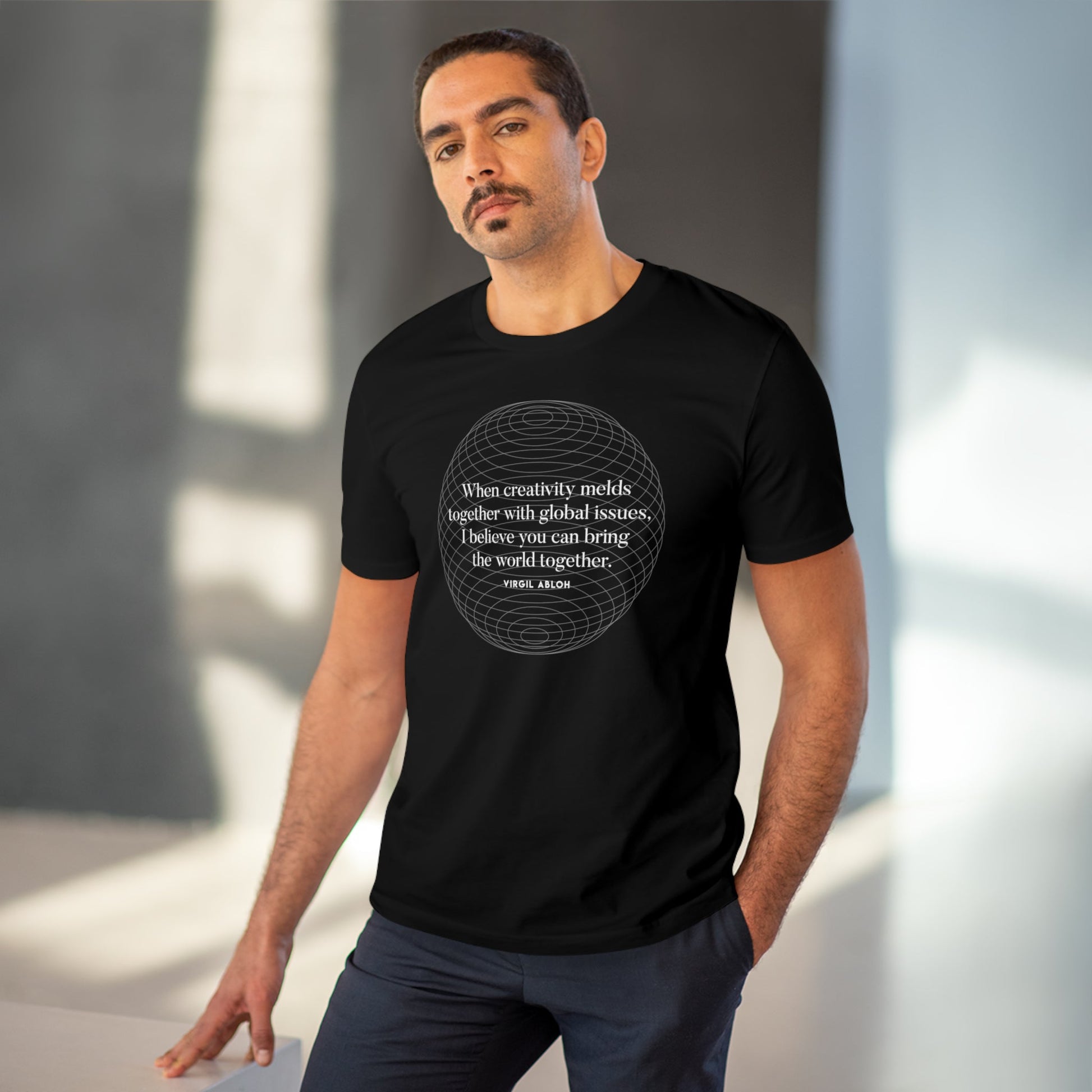 Famous Quotes 'One World' Virgil Organic Cotton T-shirt - Famous Quote Tee