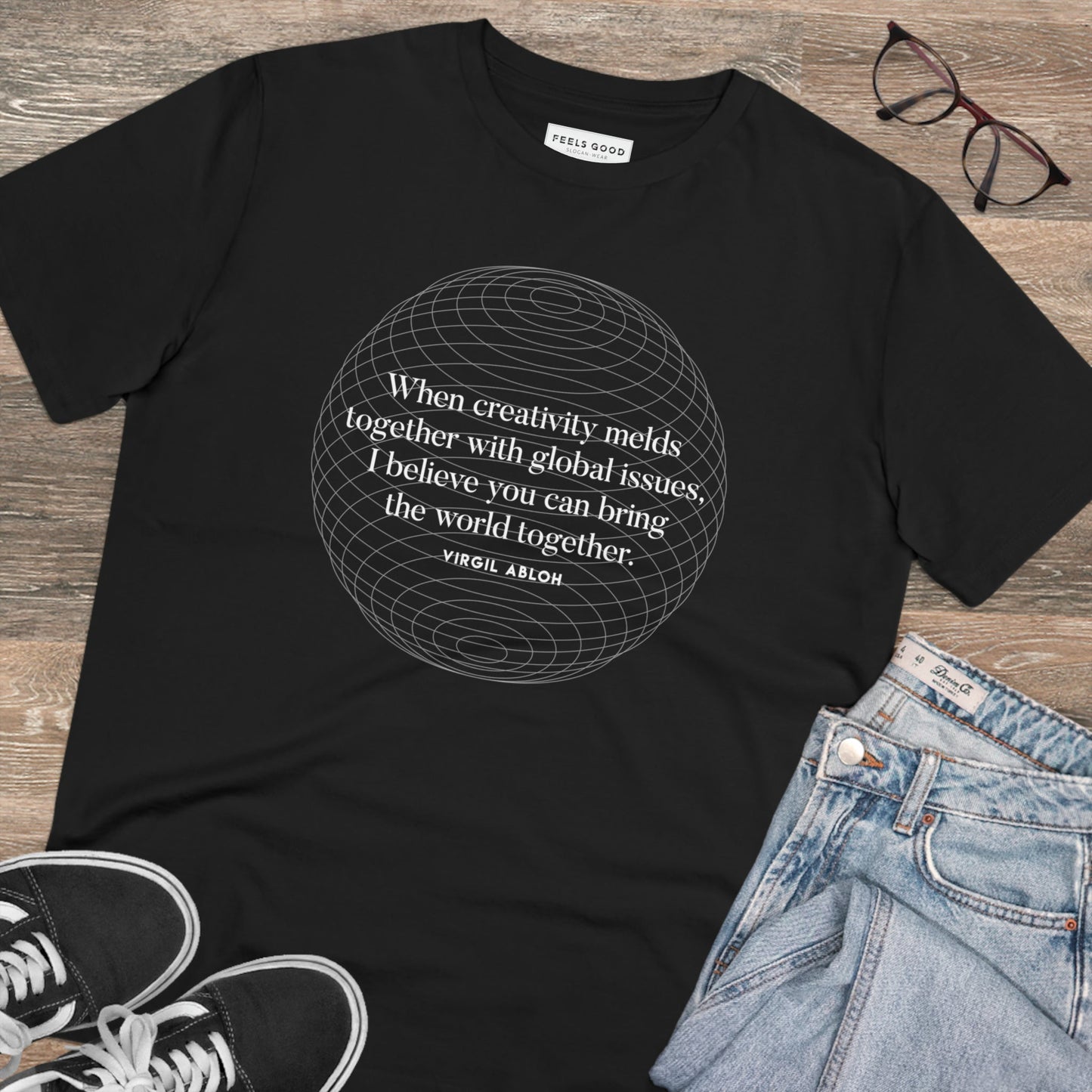 Famous Quotes 'One World' Virgil Organic Cotton T-shirt - Famous Quote Tee