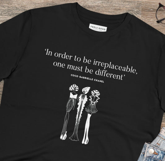 Fashion 'Be Different' Coco Organic Cotton T - shirt - Famous Quote Tee