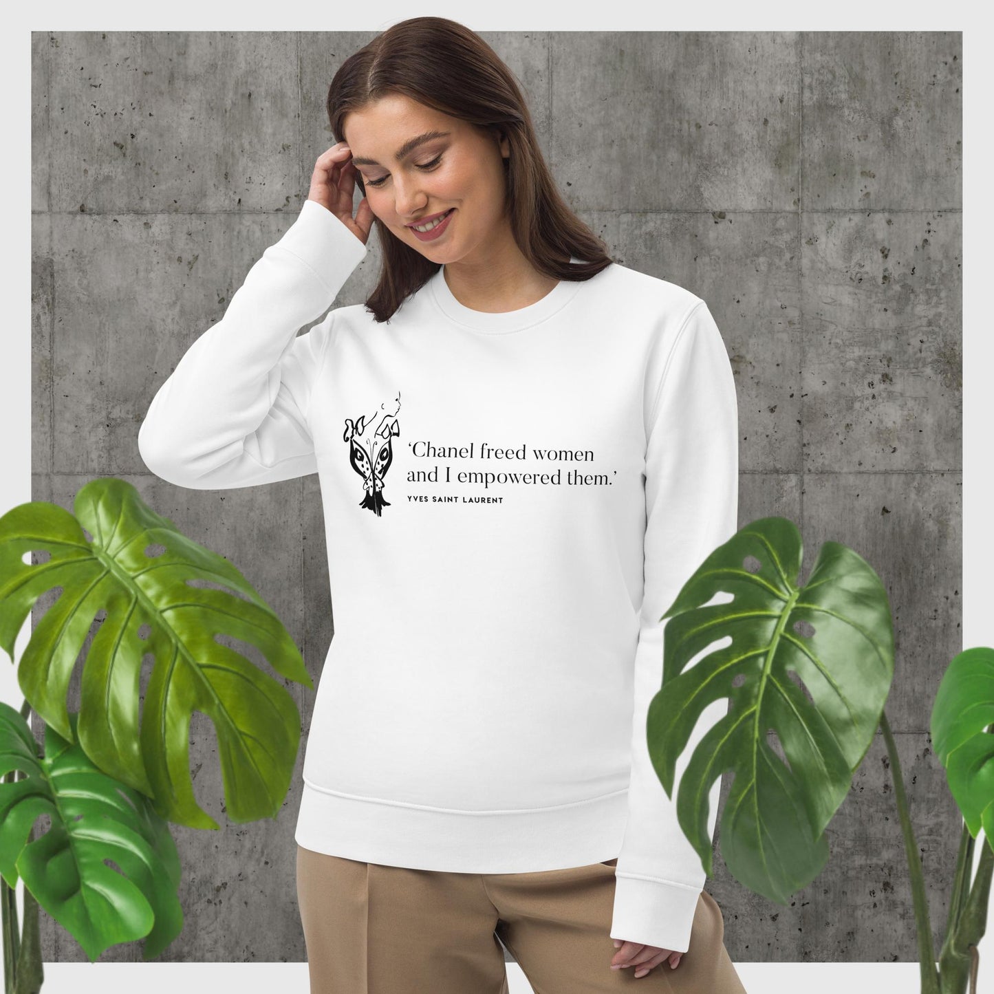 Fashion 'Empowered' Saint Laurent Organic Cotton Sweatshirt - Eco Sweatshirt