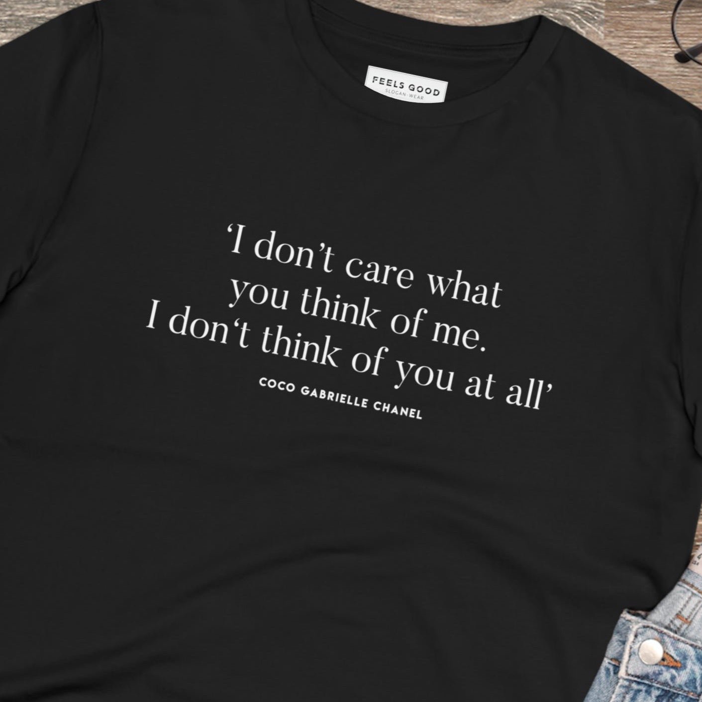 Fashion 'Me, Myself & I' Coco Organic Cotton T-shirt - Coco Quote Tshirt