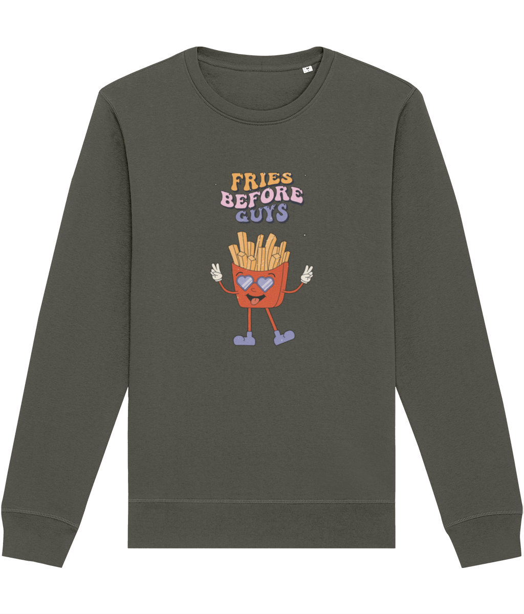 Feminist 'Fries Before Guys' Organic Cotton Sweatshirt - Feminism