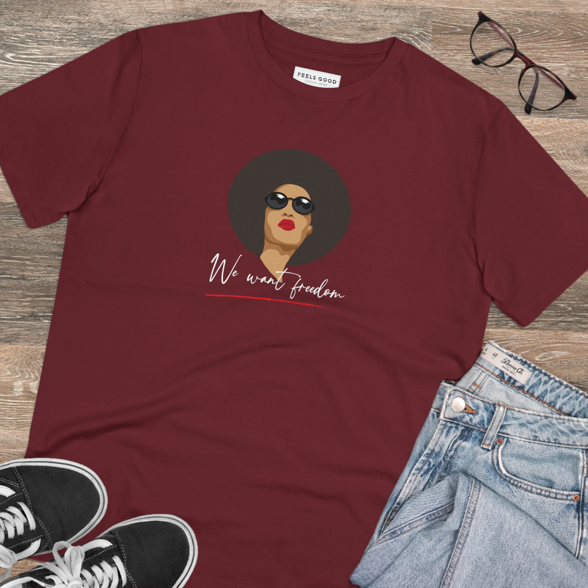 Feminist 'We Want Freedom' Organic Cotton T-shirt - Feminism