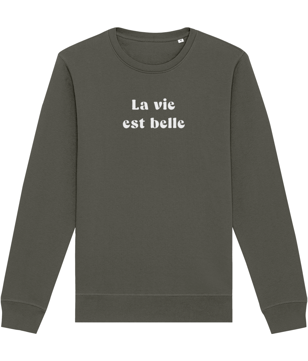 Francophile 'Life Is Beautiful' Organic Cotton Sweatshirt - French Gift