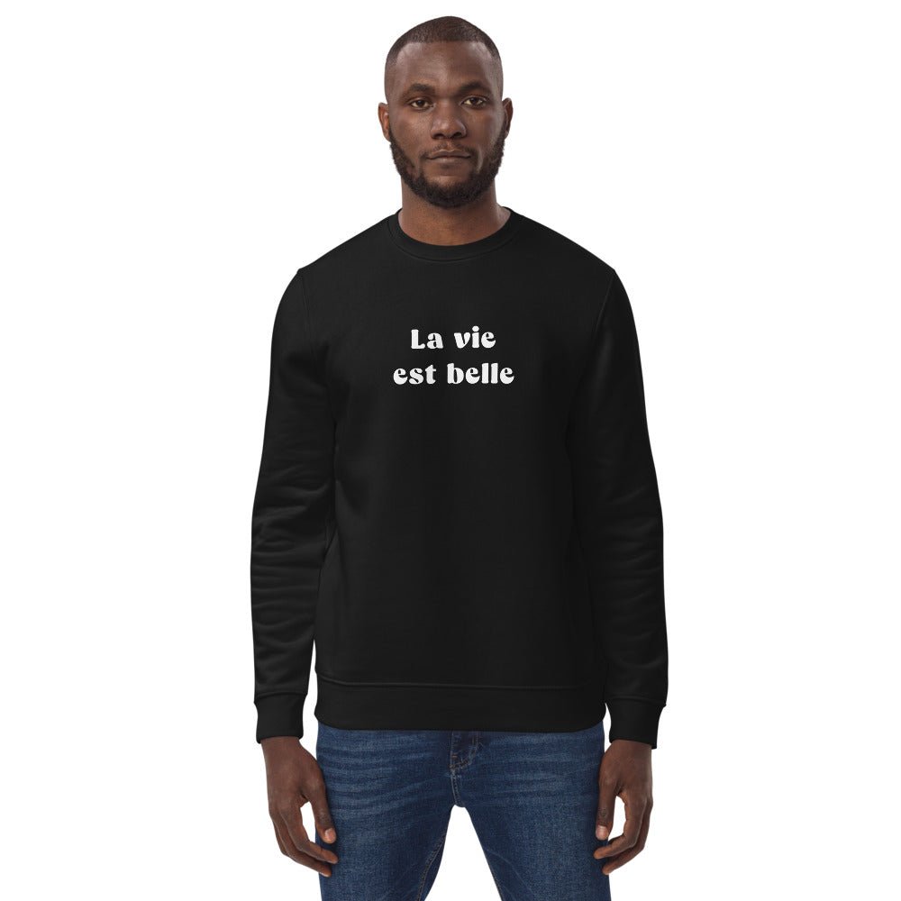 Francophile 'Life Is Beautiful' Organic Cotton Sweatshirt - French Gift