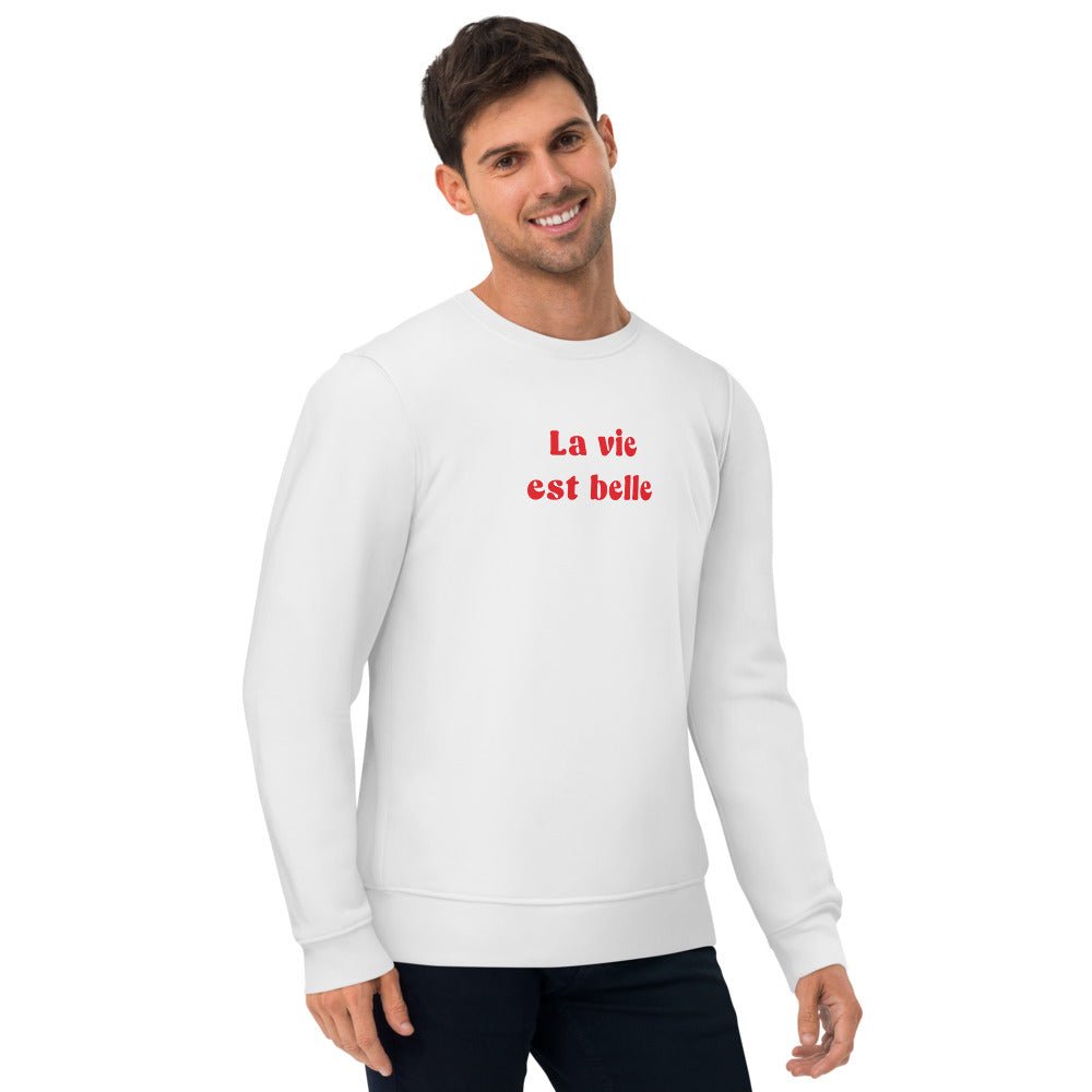 Francophile 'Life Is Beautiful' Organic Cotton Sweatshirt - French Gift