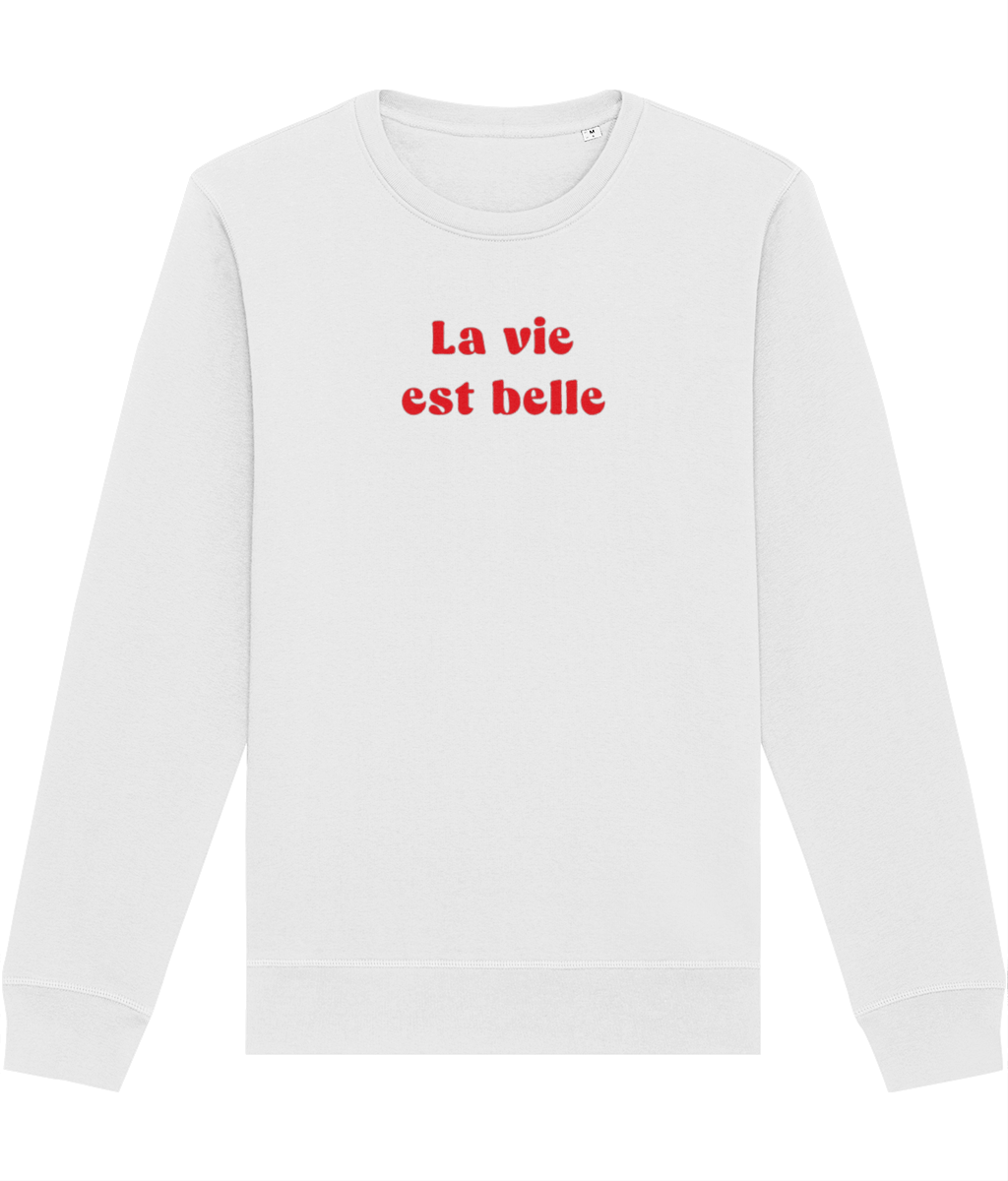 Francophile 'Life Is Beautiful' Organic Cotton Sweatshirt - French Gift