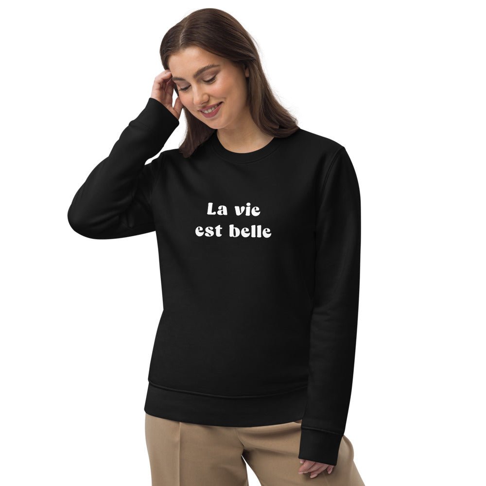 Francophile 'Life Is Beautiful' Organic Cotton Sweatshirt - French Gift