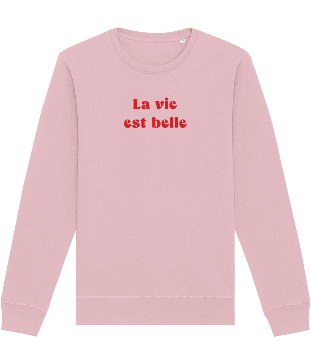 Francophile 'Life Is Beautiful' Organic Cotton Sweatshirt - French Gift